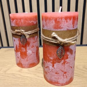 Świeca dekoracyjna – listek 1szt Cotton k.cynober